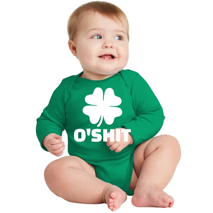 O'Shit Shamrock Baby Long Sleeve Bodysuit