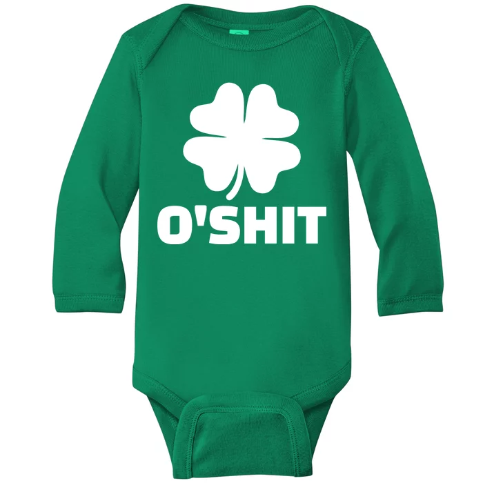 O'Shit Shamrock Baby Long Sleeve Bodysuit