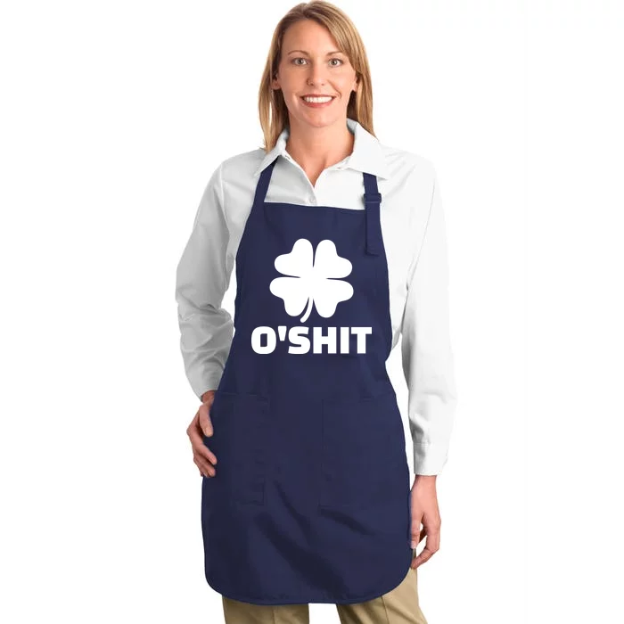 O'Shit Shamrock Full-Length Apron With Pocket