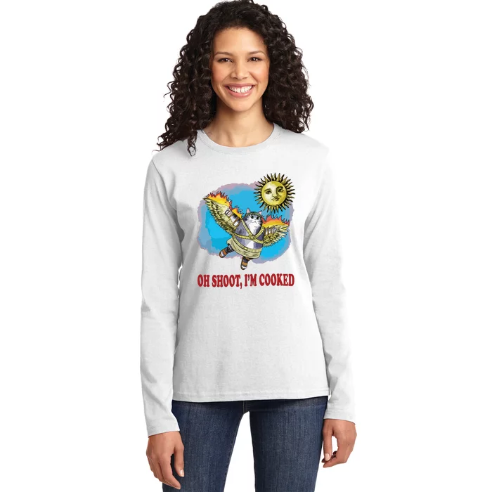 Oh Shoot Im Cooked Ladies Long Sleeve Shirt