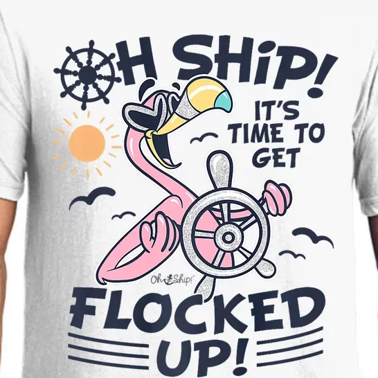 Oh Ship It's Time To Get Flocked Up! Flamingo Cruise Pajama Set