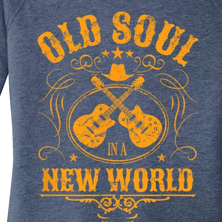 Old Soul In A New World Country Bluegrass Music Guitar Fan Women's Perfect Tri Tunic Long Sleeve Shirt