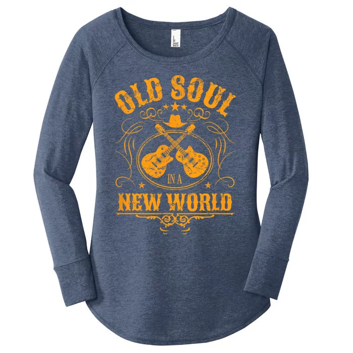 Old Soul In A New World Country Bluegrass Music Guitar Fan Women's Perfect Tri Tunic Long Sleeve Shirt