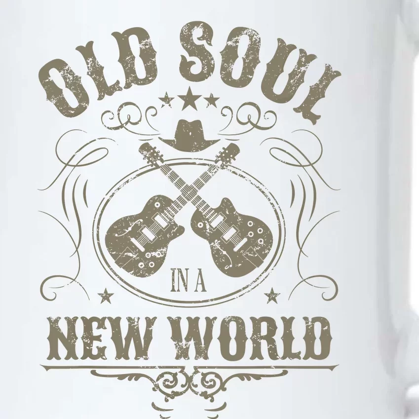 Old Soul In A New World Country Bluegrass Music Guitar Fan Black Color Changing Mug