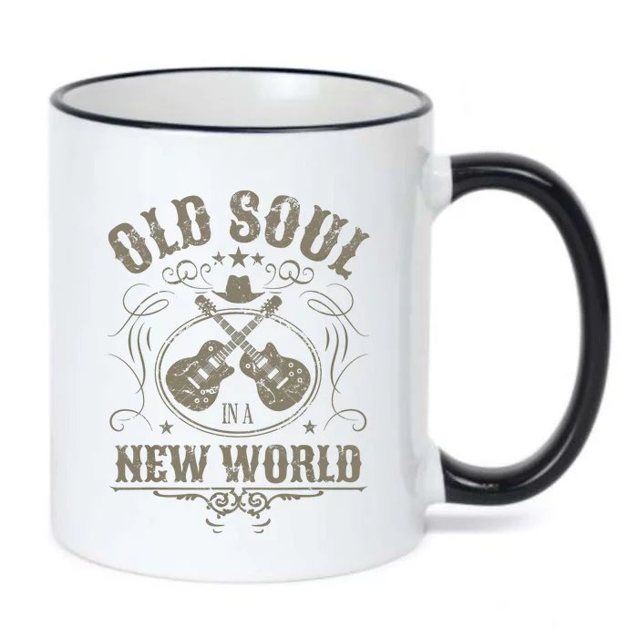 Old Soul In A New World Country Bluegrass Music Guitar Fan Black Color Changing Mug