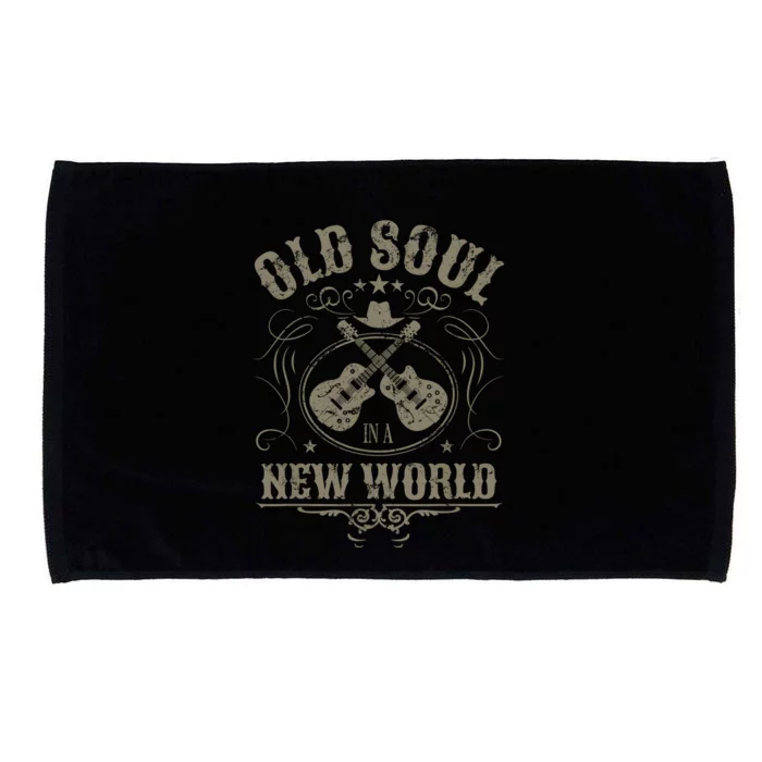 Old Soul In A New World Country Bluegrass Music Guitar Fan Microfiber Hand Towel