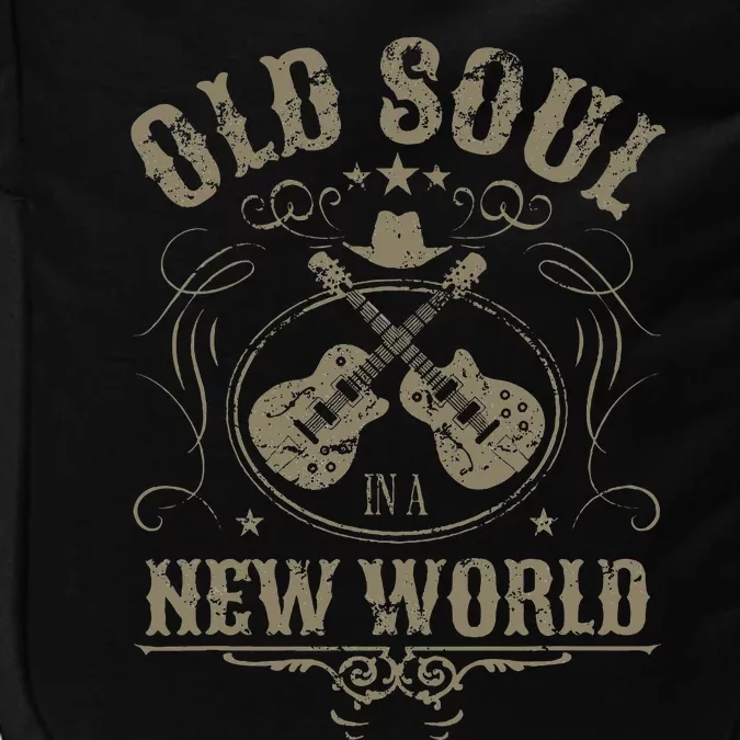 Old Soul In A New World Country Bluegrass Music Guitar Fan Impact Tech Backpack