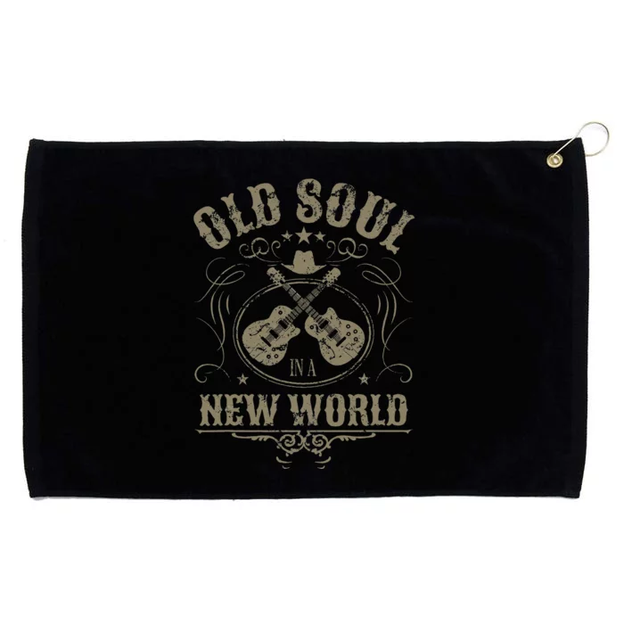 Old Soul In A New World Country Bluegrass Music Guitar Fan Grommeted Golf Towel