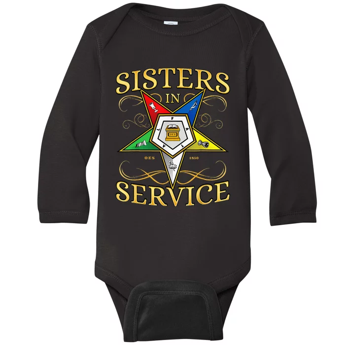 OES Sisters in Service Order of the Eastern Star Baby Long Sleeve Bodysuit