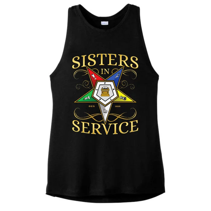 OES Sisters in Service Order of the Eastern Star Ladies Tri-Blend Wicking Tank