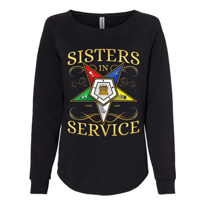 OES Sisters in Service Order of the Eastern Star Womens California Wash Sweatshirt