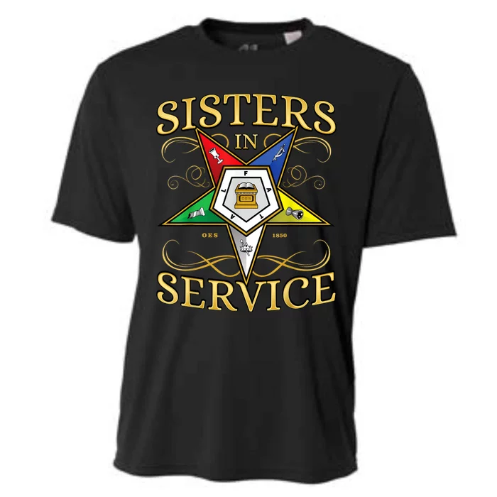 OES Sisters In Service Order Of The Eastern Star Cooling Performance Crew T-Shirt