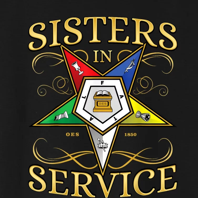 OES Sisters In Service Order Of The Eastern Star Women's Crop Top Tee