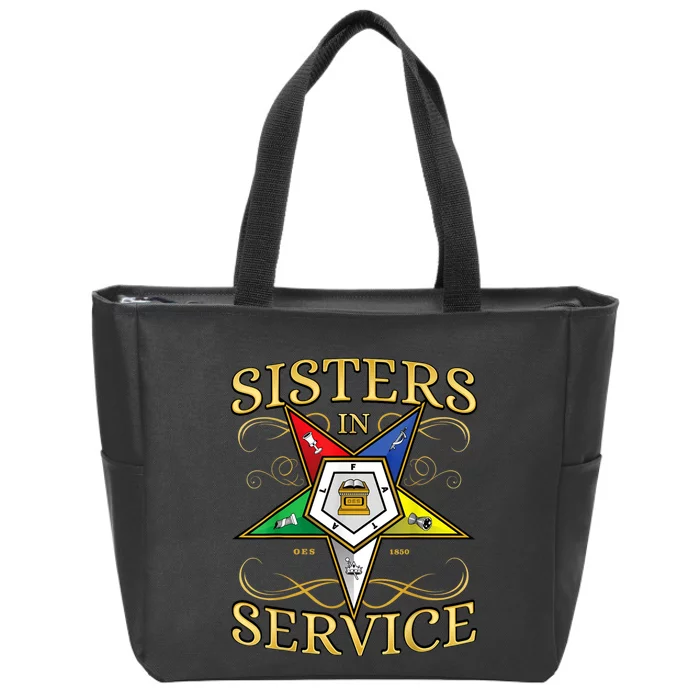 OES Sisters In Service Order Of The Eastern Star Zip Tote Bag