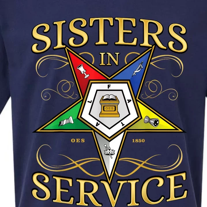 OES Sisters In Service Order Of The Eastern Star Sueded Cloud Jersey T-Shirt