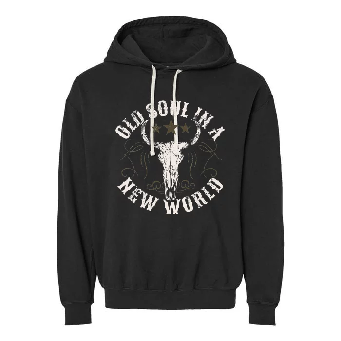 Old Soul In A New World Country Bluegrass Music Guitar Garment-Dyed Fleece Hoodie