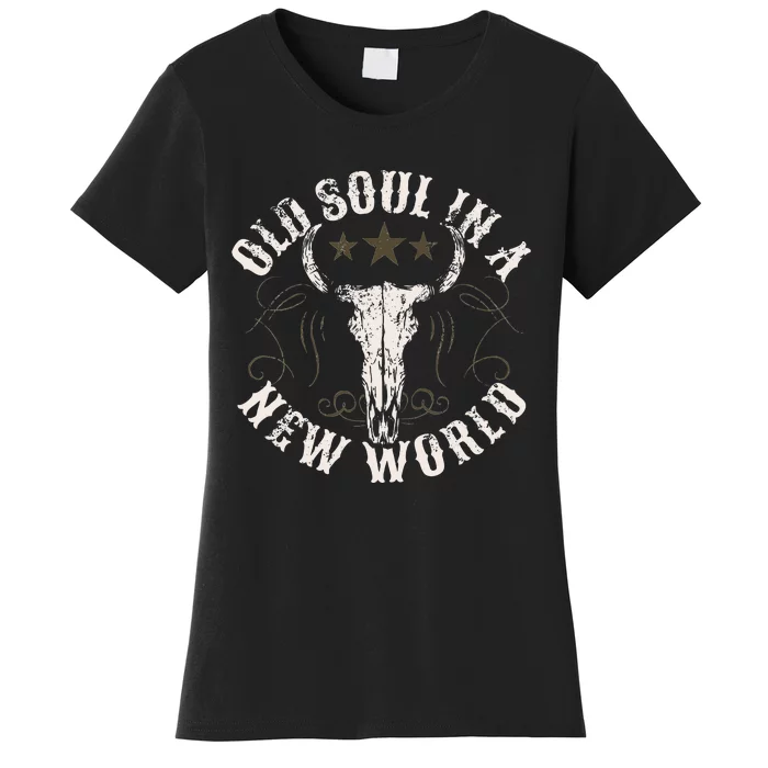 Old Soul In A New World Country Bluegrass Music Guitar Women's T-Shirt