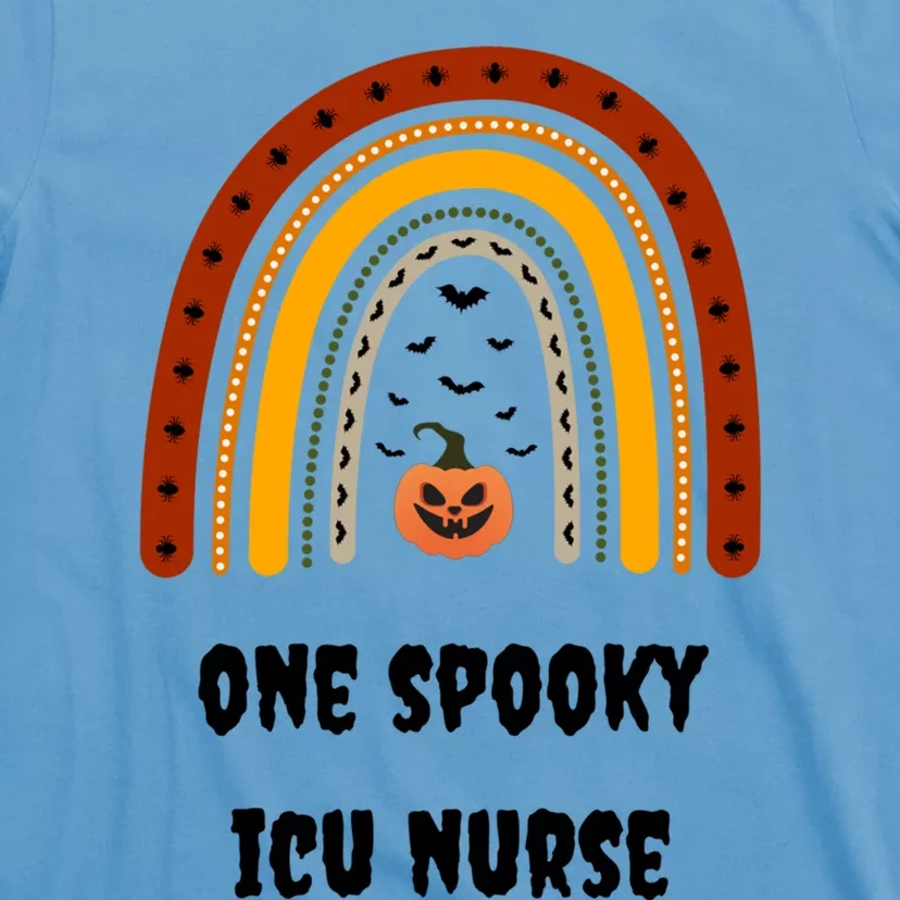 One Spooky Icu Nurse Nursing Halloween Pumpkins Rainbow Meaningful Gift T-Shirt