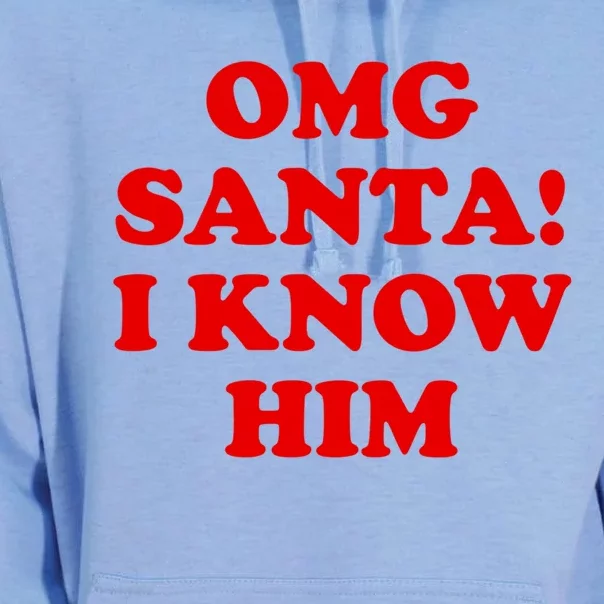 Omg Santa I Know Him Cool Gift Funny Holiday Cheer Gift Xmas Gift Unisex Surf Hoodie