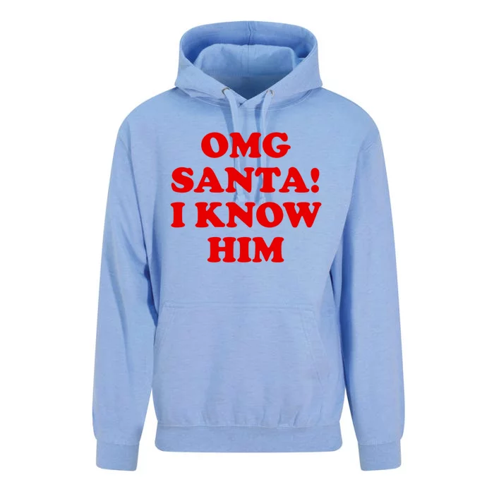 Omg Santa I Know Him Cool Gift Funny Holiday Cheer Gift Xmas Gift Unisex Surf Hoodie