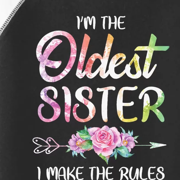 Oldest Sister I Make The Rules Funny Matching Sibling Toddler Fine Jersey T-Shirt