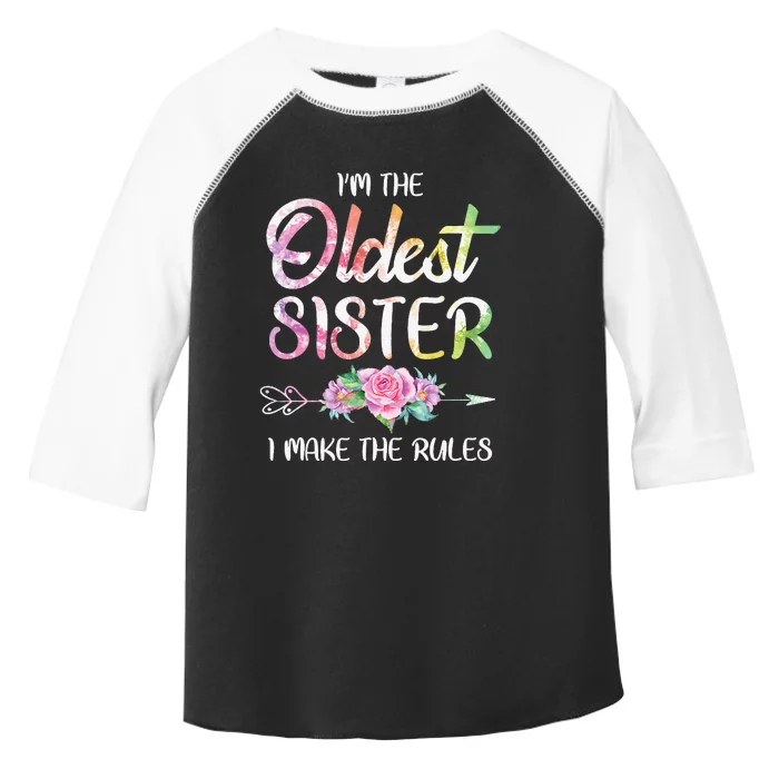 Oldest Sister I Make The Rules Funny Matching Sibling Toddler Fine Jersey T-Shirt