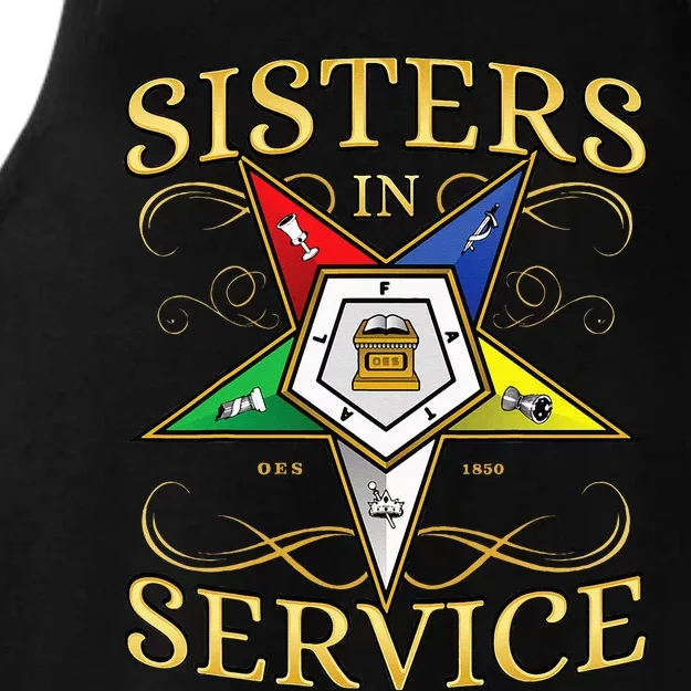 OES Sisters In Service Order Of The Eastern Star Ladies Tri-Blend Wicking Tank