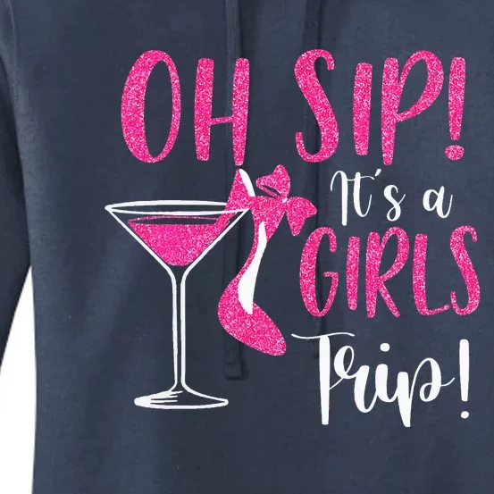 Oh Sip It's A Trip Fun Wine Party Hight Heel Women's Pullover Hoodie