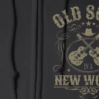 Old Soul In A New World Country Bluegrass Music Guitar Fan Full Zip Hoodie