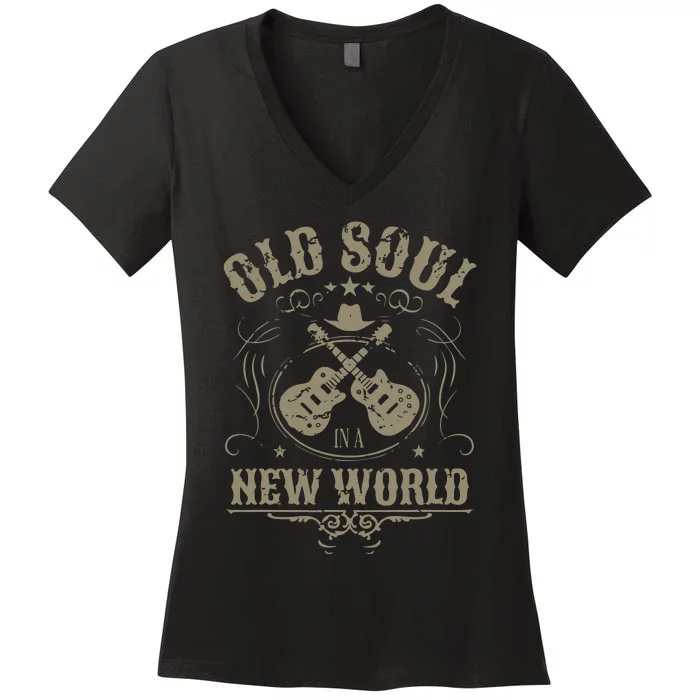 Old Soul In A New World Women's V-Neck T-Shirt