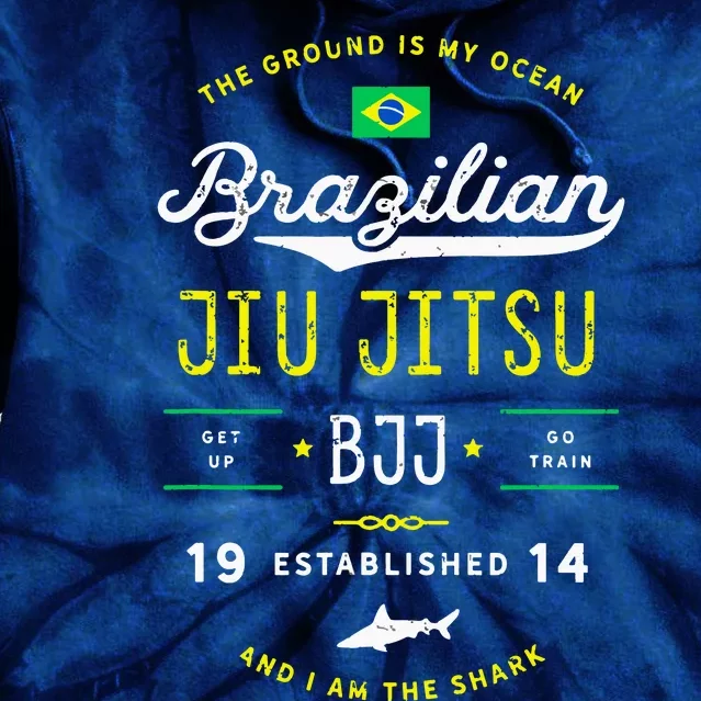 Ocean Shark Jiu Jitsu Shirts For BJJ, Jujitsu Gift Tie Dye Hoodie