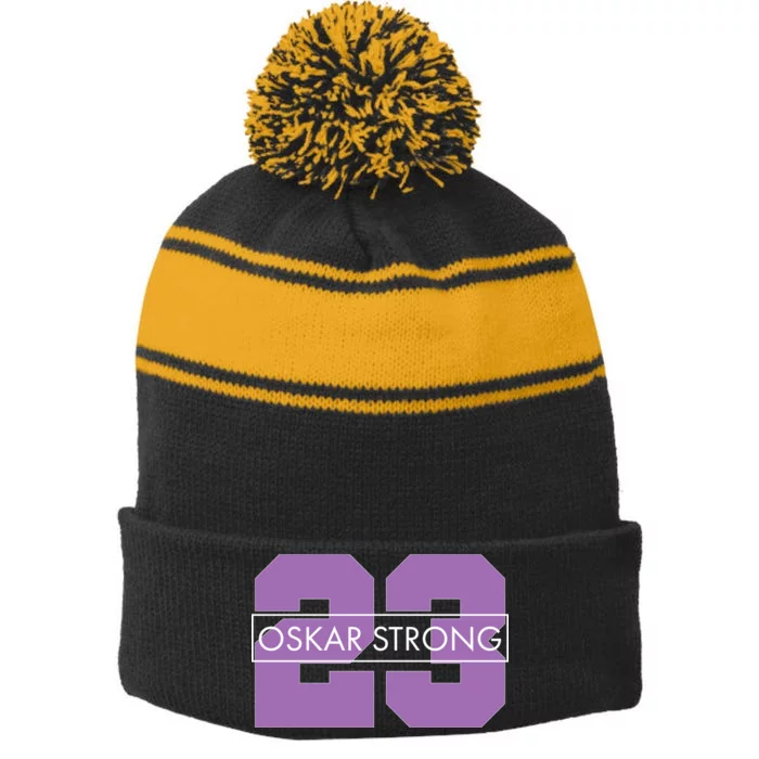 Oskar Strong Stripe Pom Pom Beanie