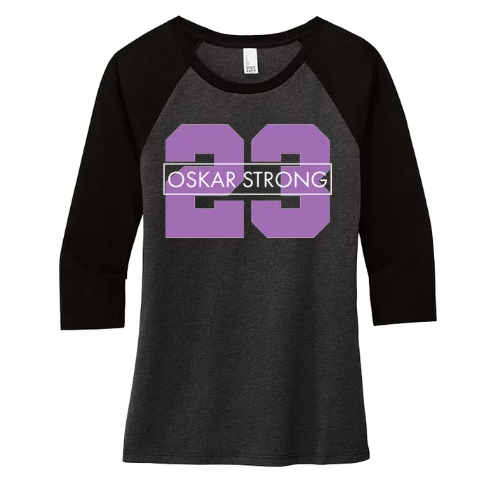 Oskar Strong Women's Tri-Blend 3/4-Sleeve Raglan Shirt