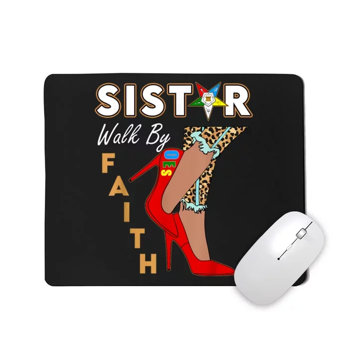 OES Sistar Leopard Walk By Faith Order Of The Eastern Star Mousepad