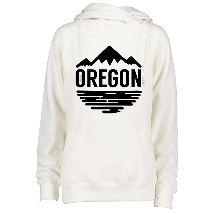 Oregon Simple Logo Womens Funnel Neck Pullover Hood