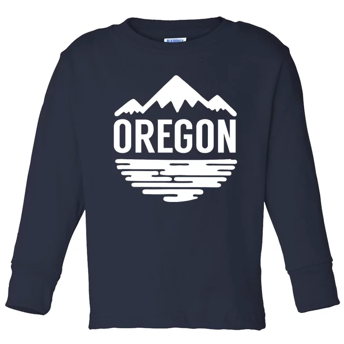 Oregon Simple Logo Toddler Long Sleeve Shirt