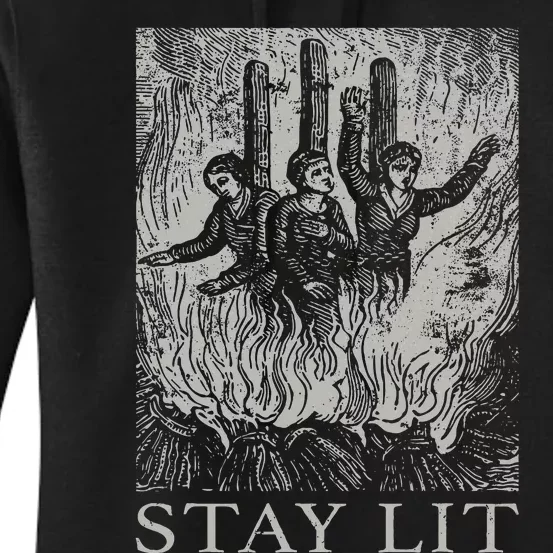 Occult Stay Lit Satan Devil Hell Unholy Antichrist Witch Women's Pullover Hoodie