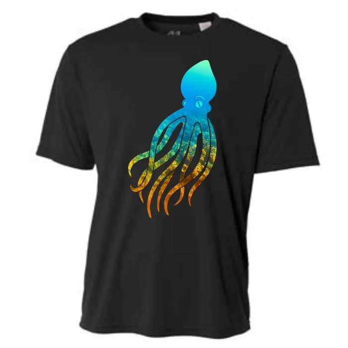 Octopus Squid Lovers Silhouette Earth Day And Ocean Week Gift Cooling Performance Crew T-Shirt