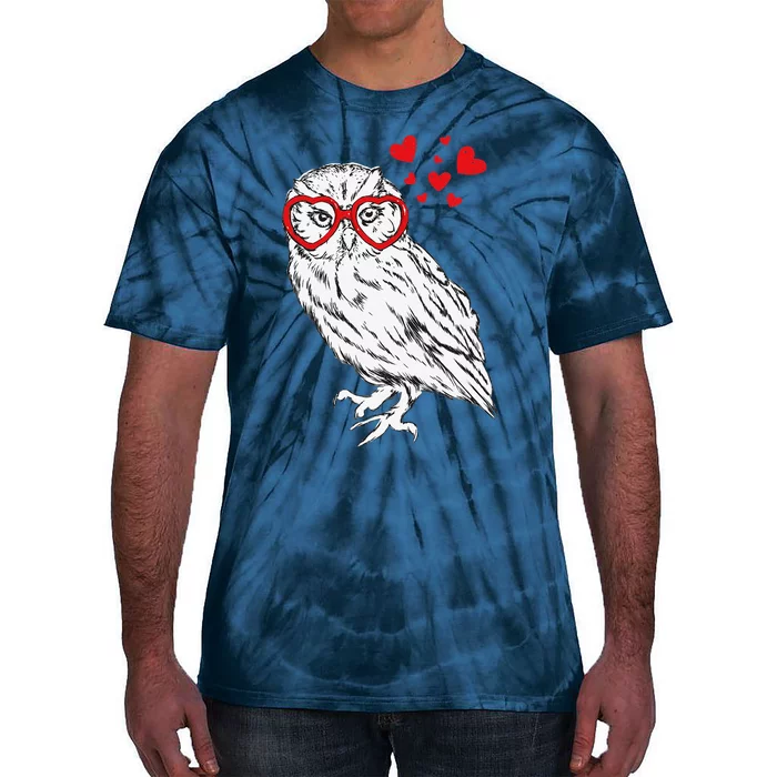 Owl Sunglasses Love Funny Cute Owls Valentine Heart Love Tie-Dye T-Shirt