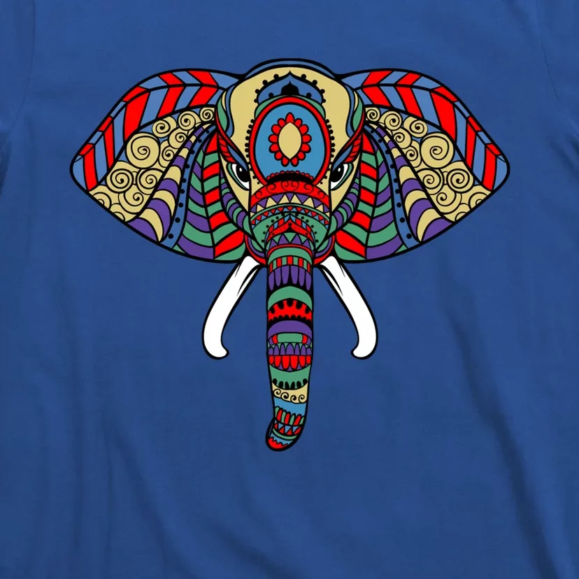 Ornate Stylized Line Art With Aesthetic Elephant For Yoga Gift T-Shirt