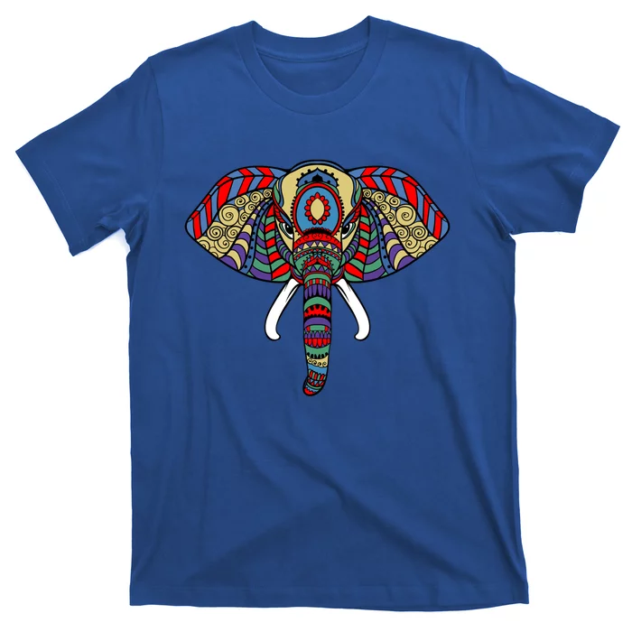 Ornate Stylized Line Art With Aesthetic Elephant For Yoga Gift T-Shirt