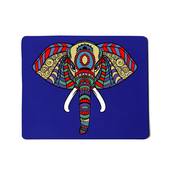 Ornate Stylized Line Art With Aesthetic Elephant For Yoga Gift Mousepad