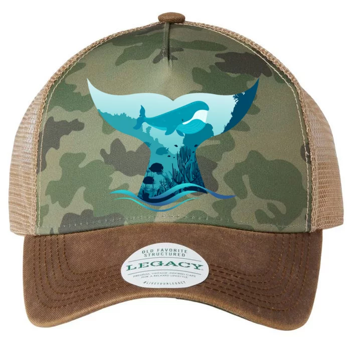 Ocean Sea Life Whale Tail Legacy Tie Dye Trucker Hat