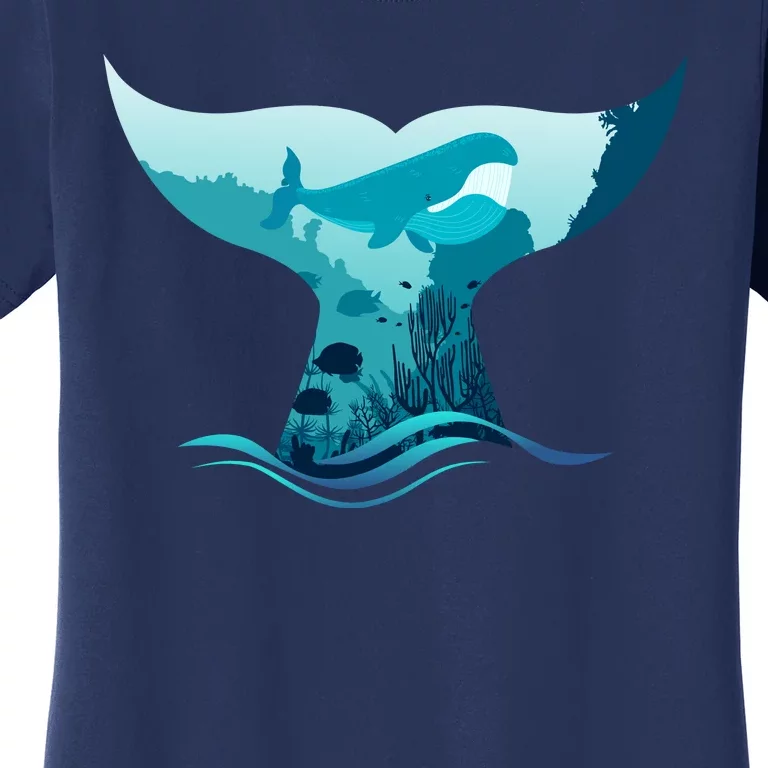 Ocean Sea Life Whale Tail Women's T-Shirt