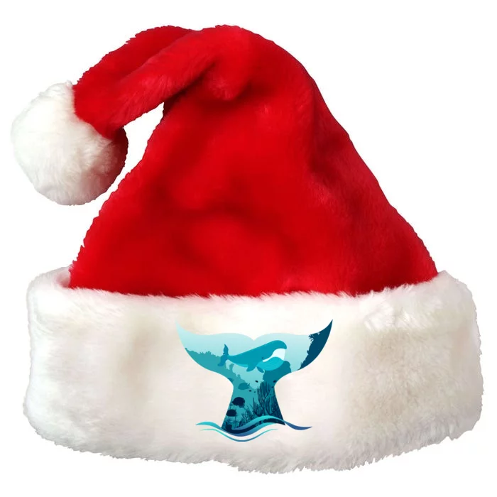 Ocean Sea Life Whale Tail Premium Christmas Santa Hat