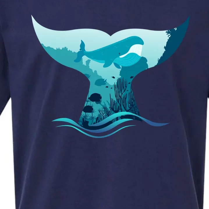 Ocean Sea Life Whale Tail Sueded Cloud Jersey T-Shirt