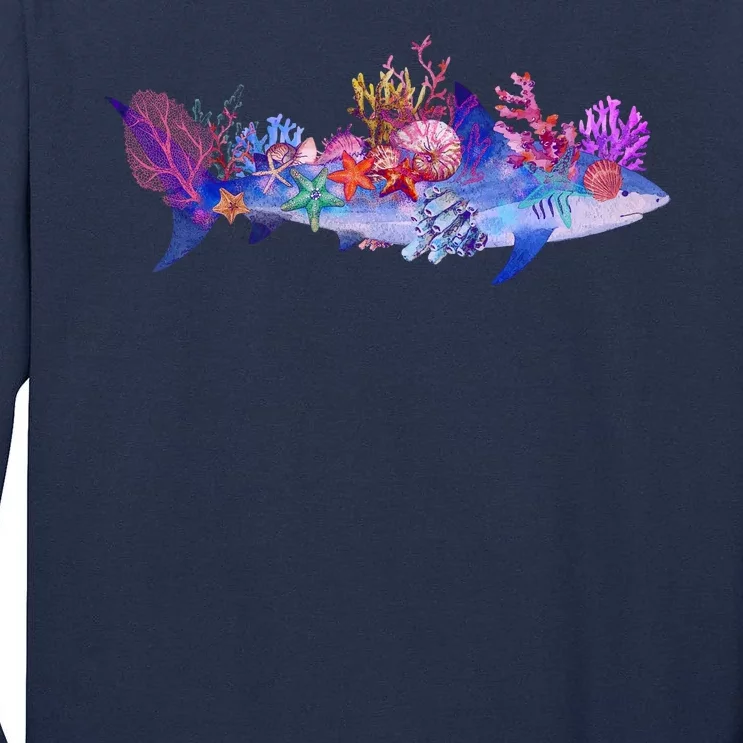 Ocean Sea Life Shark Tall Long Sleeve T-Shirt