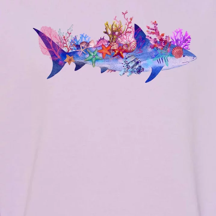 Ocean Sea Life Shark Garment-Dyed Sweatshirt