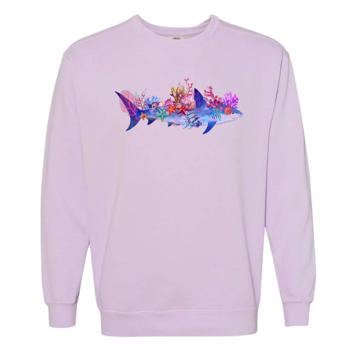 Ocean Sea Life Shark Garment-Dyed Sweatshirt