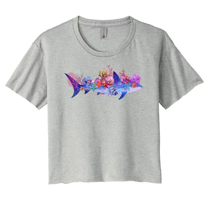 Ocean Sea Life Shark Women's Crop Top Tee